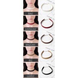 NASZYJNIK CHOKER SKÓRZANY - BEZ N480BEZ