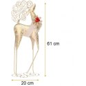 Renifer świąteczny złoty metalowy BOŻE NARODZENIE Piękne NOGI XL 61 cm KSN120