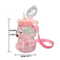 Butelka na wodę z uchwytem SWEET BEAR PINK 1000 ML BD27